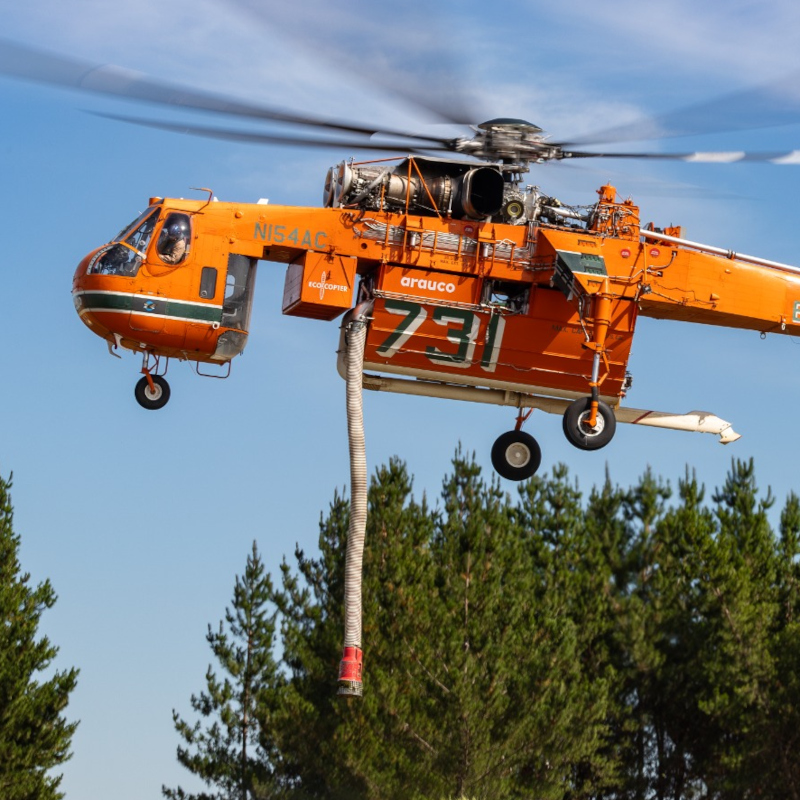 Ecocopter flying fleet of 7 for 2025-26 Chilean firefighting season