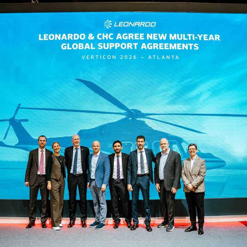 Leonardo announces Training and MRO contracts with CHC and Heli-One